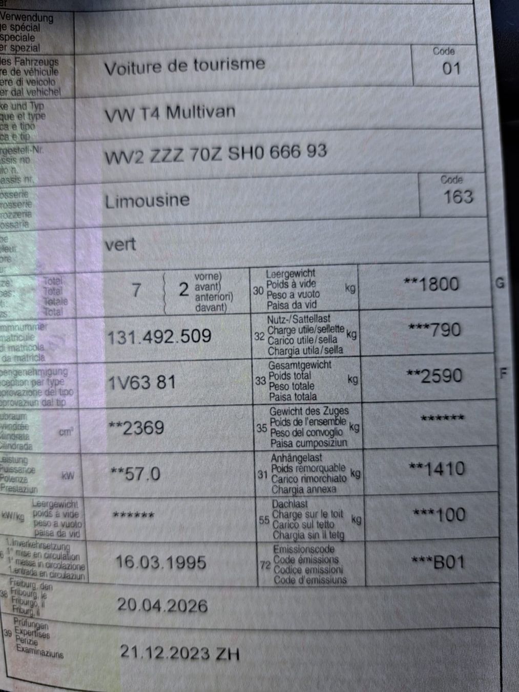 VW Automobili: VW T4 Multivan – Usato da Payerne venduto da Miauton 9