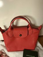 Longchamp Pliage XS, Leder, pink, neu mit Twilly