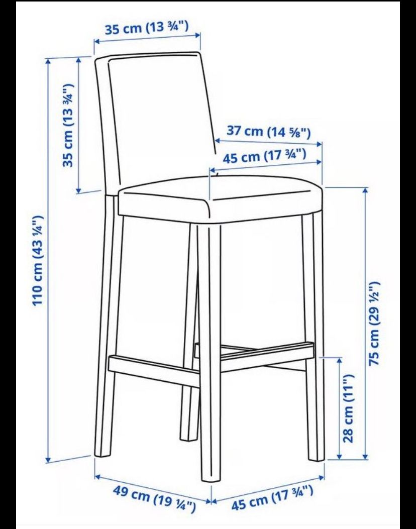 Ikea Sedie: (2) IKEA Henriksdal Barstuhl 75 cm – Usato da Obfelden venduto da montes50 2