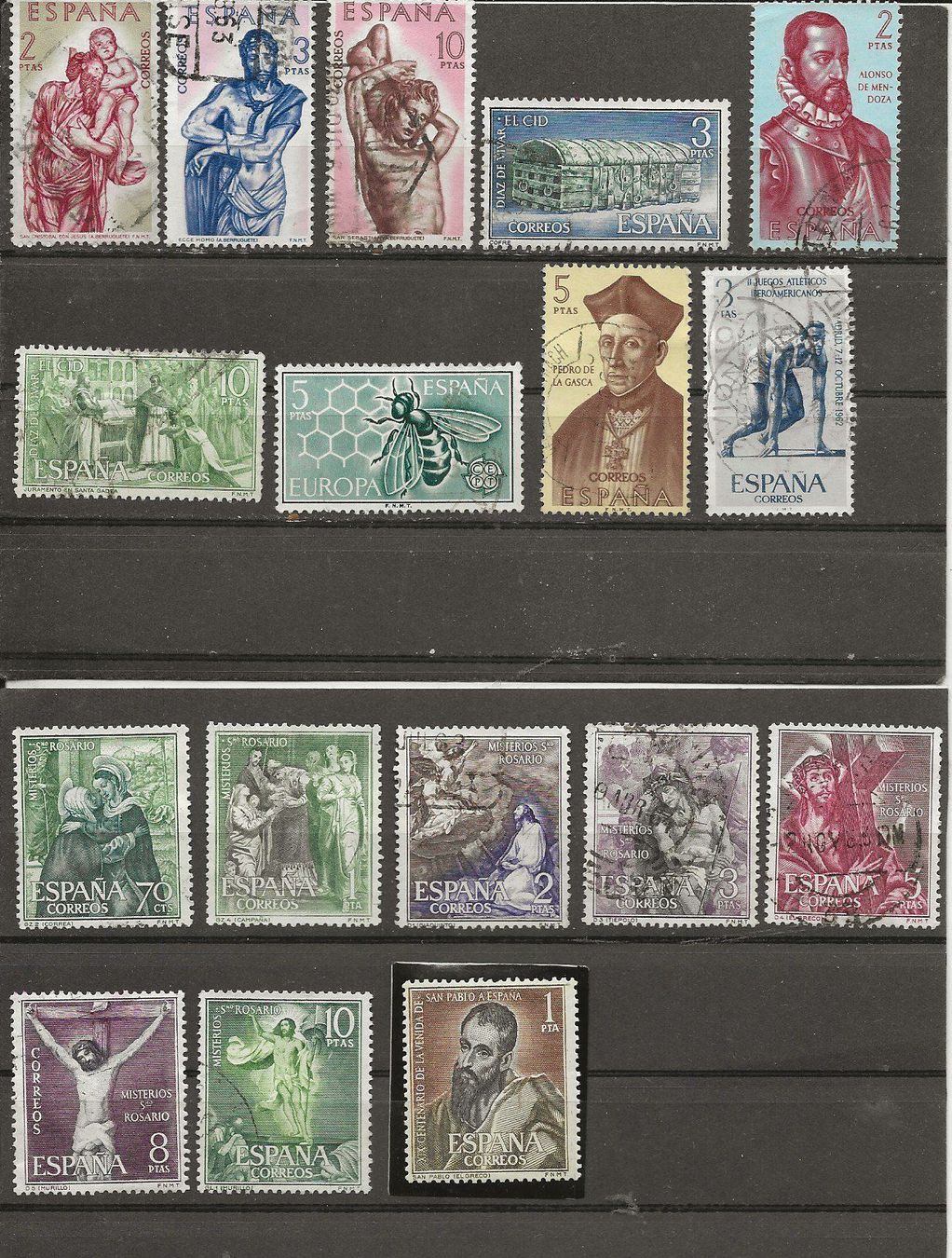 Tutti i francobolli: Espagne lot 1962 63 ob et ** – Usato da Sion venduto da PierreP01 2