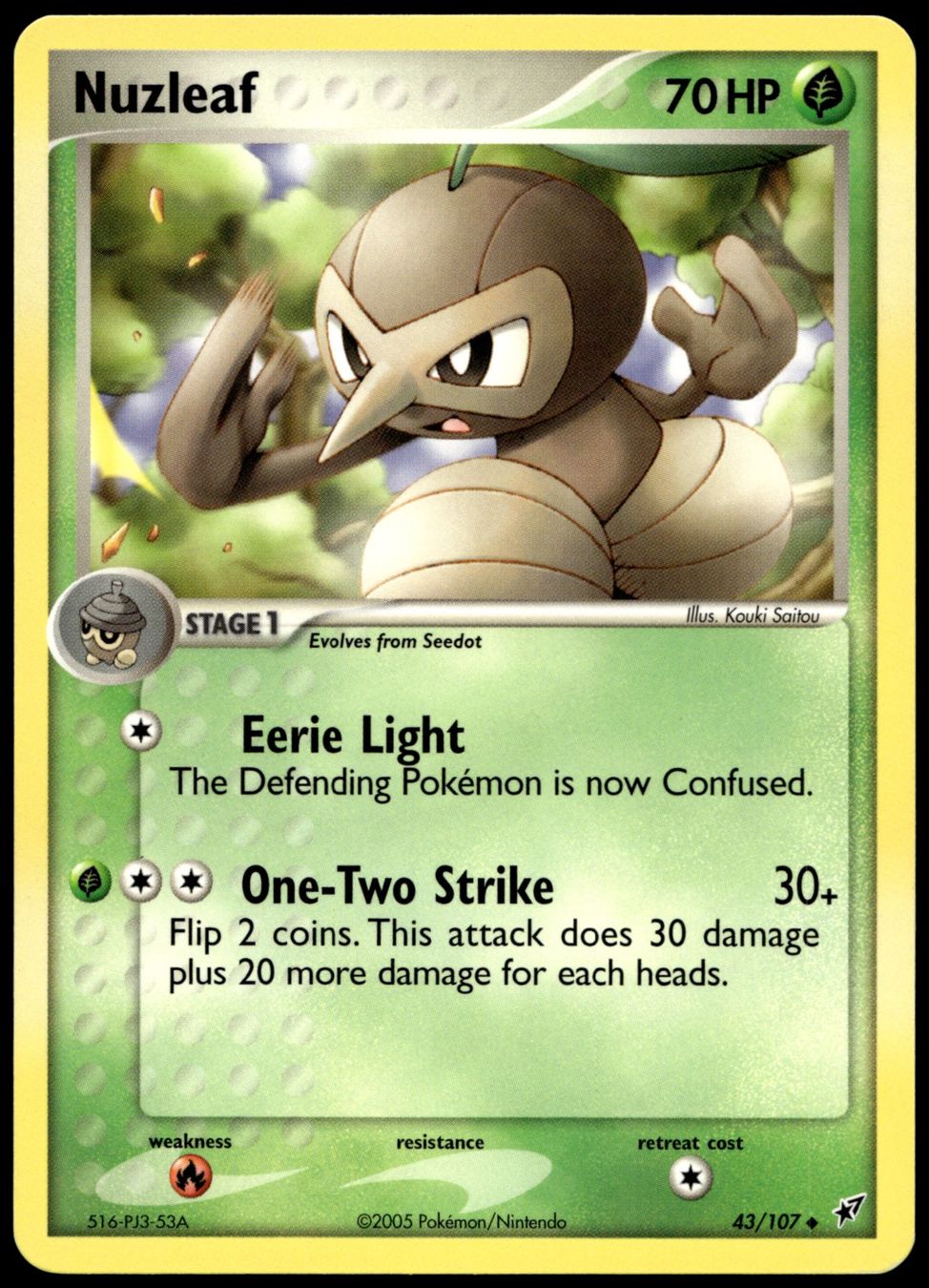 Pokémon Carte collezionabili: Nuzleaf 43/107 Pokémon EX Deoxys – Nuovo (secondo la descrizione) da Uster venduto da Madame_Cards