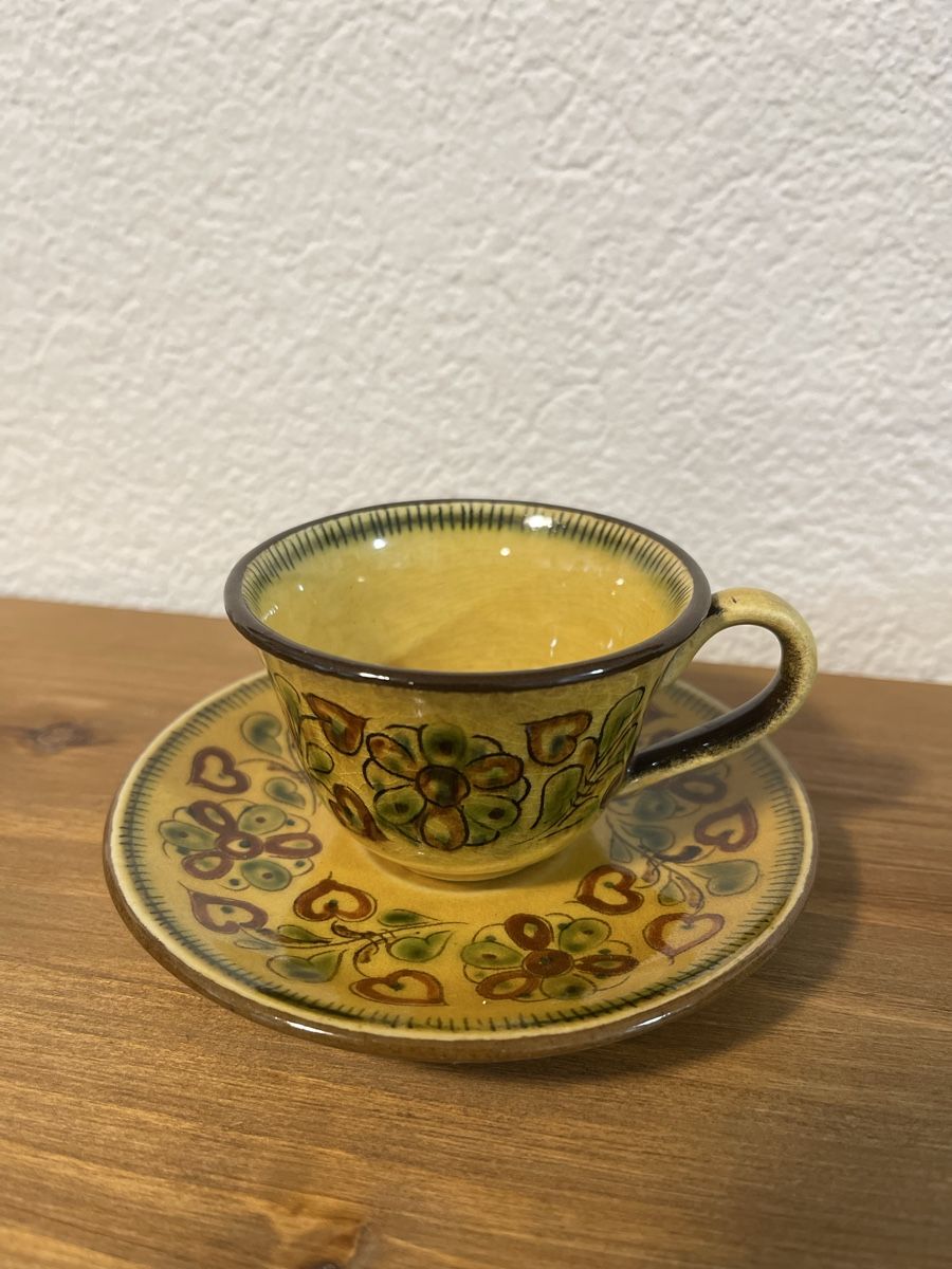 Tazze: Vintage Espresso Set, Burri Keramik, handbemalt – Usato da Meikirch venduto da Hilfe_Waisentiere