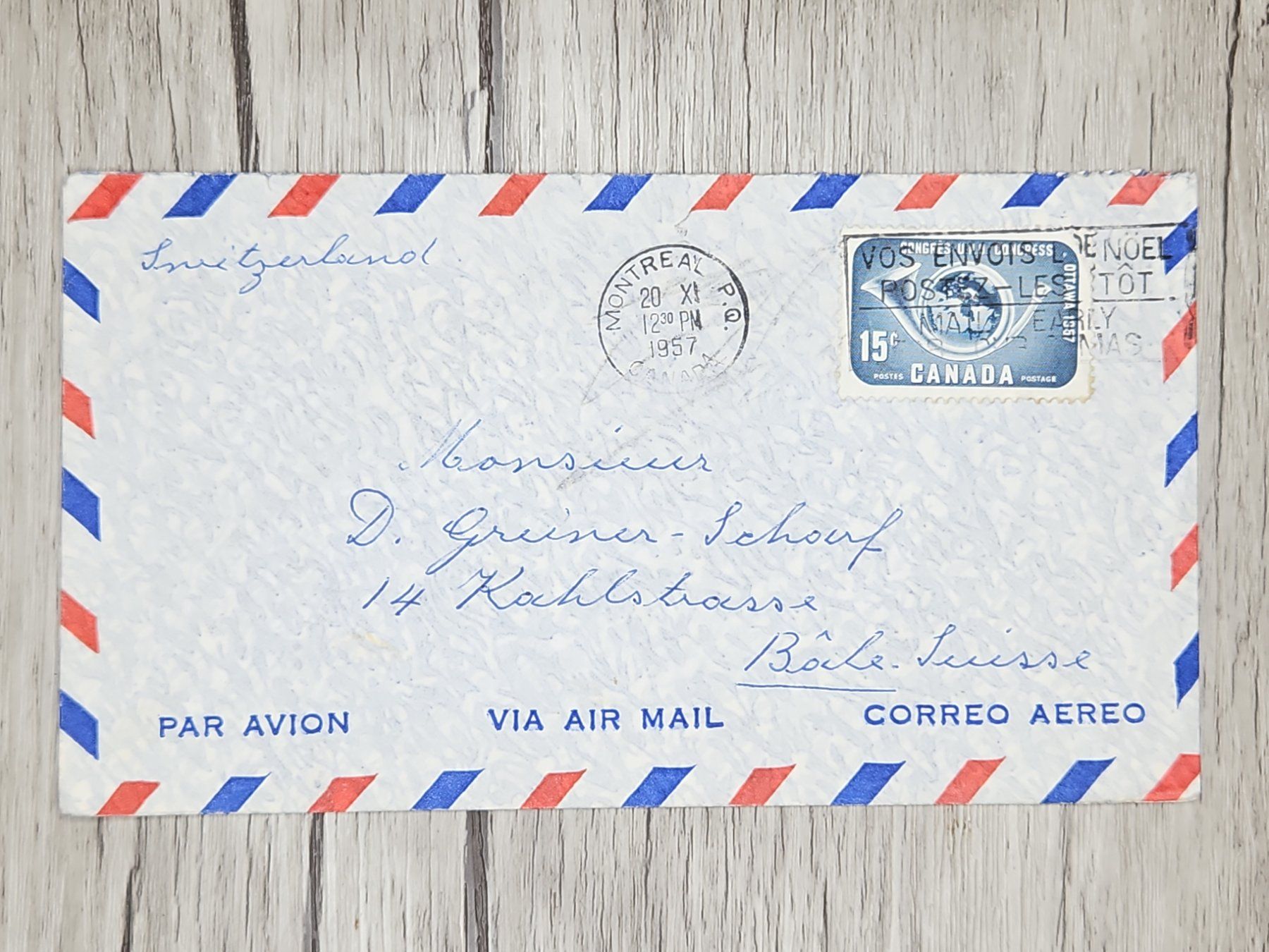 Tutti i francobolli: CL14 Enveloppe + Timbre Canada 1957 – Usato da Cousset venduto da Patrick_Collections