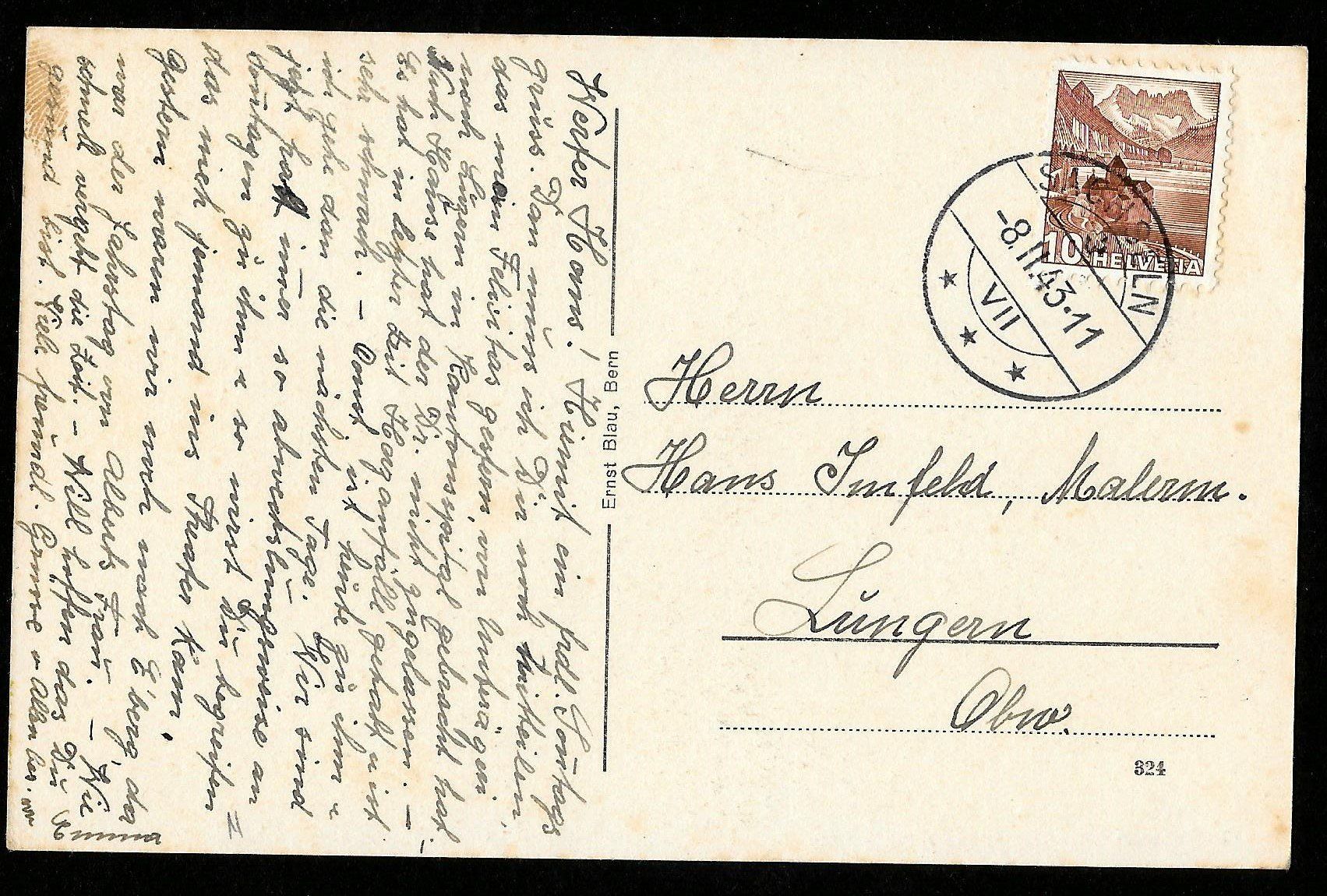 Cartoline postali: Böttstein Schloss 2 Bilder coloriert – Usato da Olten venduto da clotaldi 1