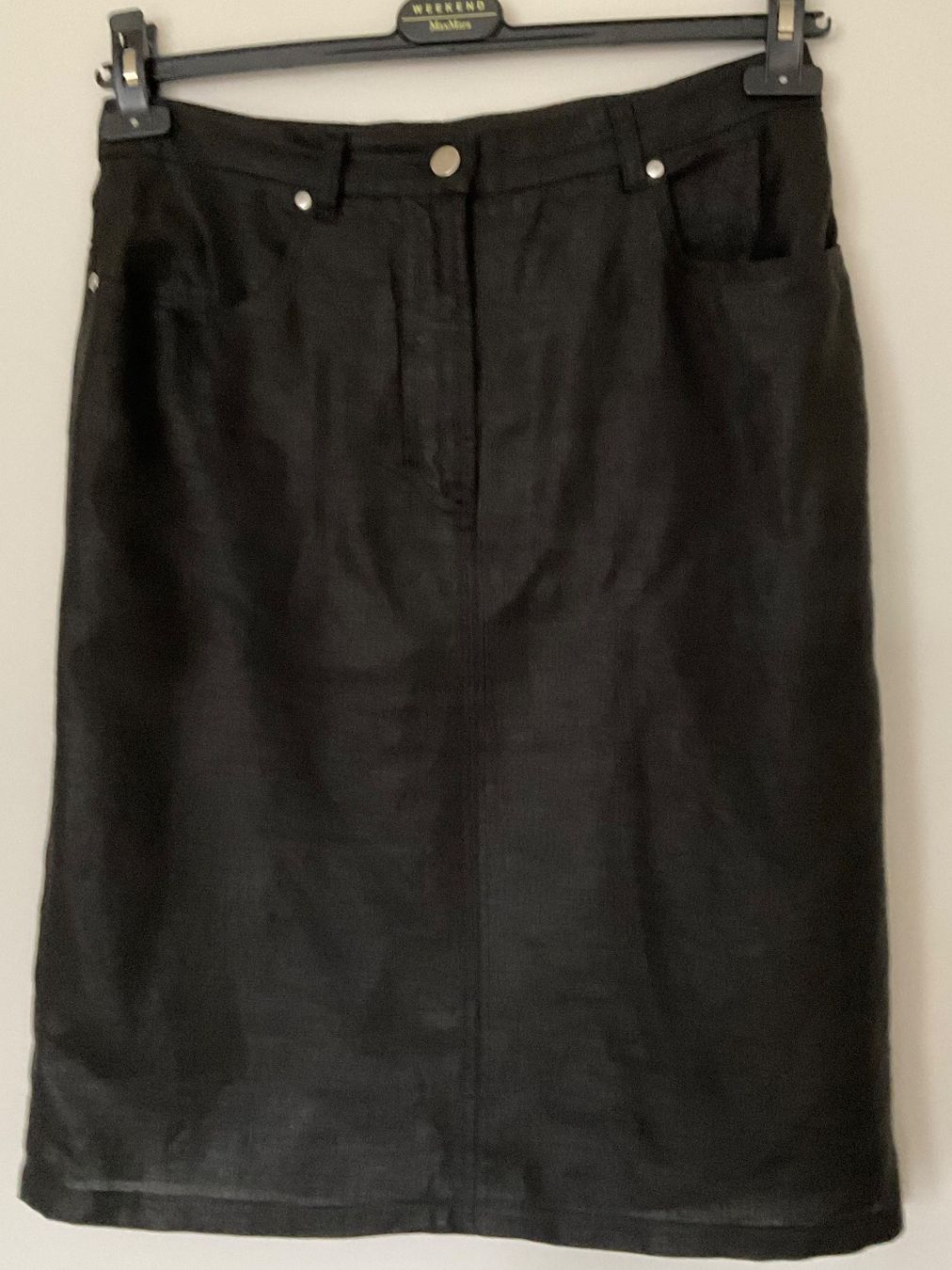 Max Mara Gonne: Max Mara Leinen Rock Gr 40 schwarz – Usato da Urdorf venduto da alda02 1