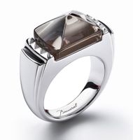 Bague BACCARAT-Paris „Louxor“, Argent 925 & Cristal “brume”