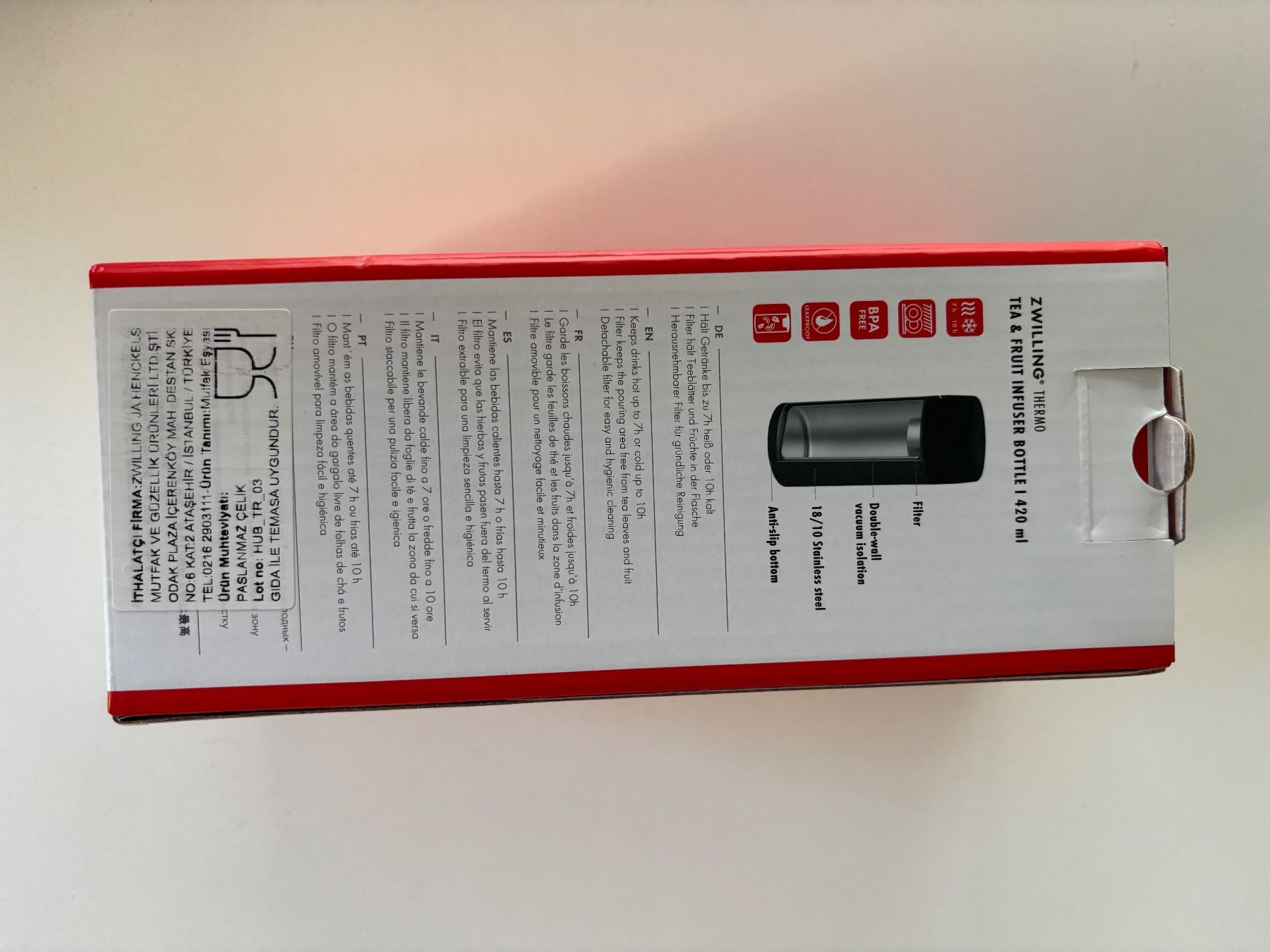Zwilling Borracce & Thermos: ZWILLING Thermo Tea & Fruit Infuser Bottle – Nuovo e nell'imballaggio originale da Genève venduto da god_nr55 2