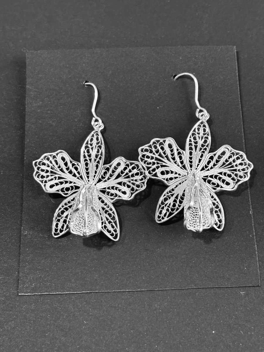 Orecchini pendenti & Orecchini a lobo: Orchidées en argent  – Nuovo e nell'imballaggio originale da Lausanne venduto da jul_6n86