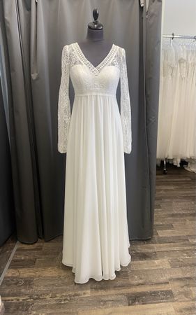 Elegantes Umstandsbrautkleid Spitze Vintage Boho Gr.36