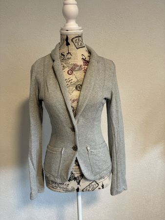 Grauer Sweatblazer Grösse XS - lässiger Stil Baumwolle