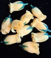 10x Stoffrosen Köpfe Basteln Deko Hochzeit Vintage creme