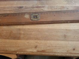 Antiker Holzlineal mit 2 Wasserwaagen: Jansens Practicus
