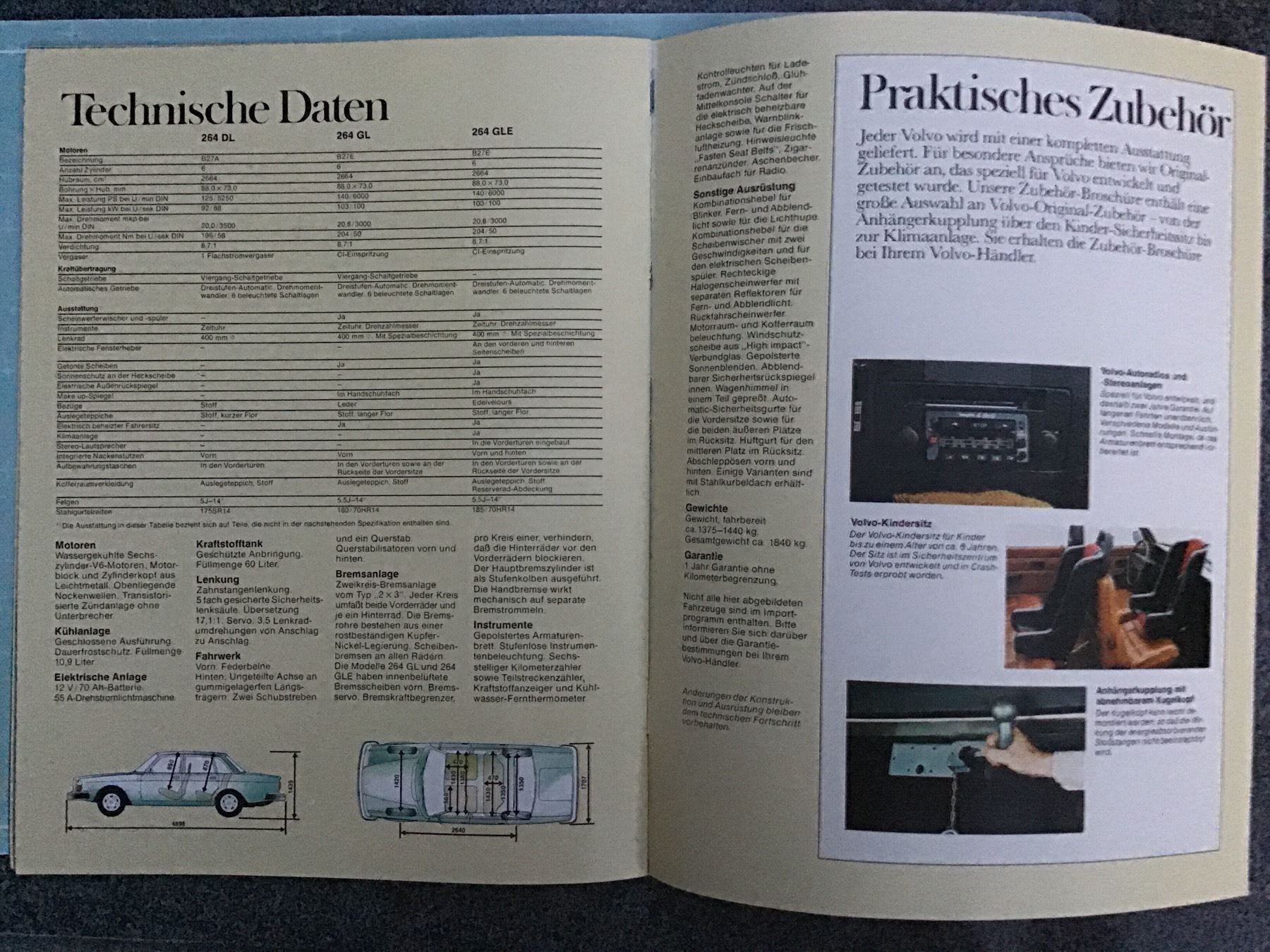 Volvo Documents: Volvo 264 Verkaufsprospekt Febr. 1977 – D'occasion à Scherzingen par Starseller62 4