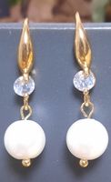 Elegante Ohrhänger mit Perlen und Zirkonia Gold Optik ✨💖