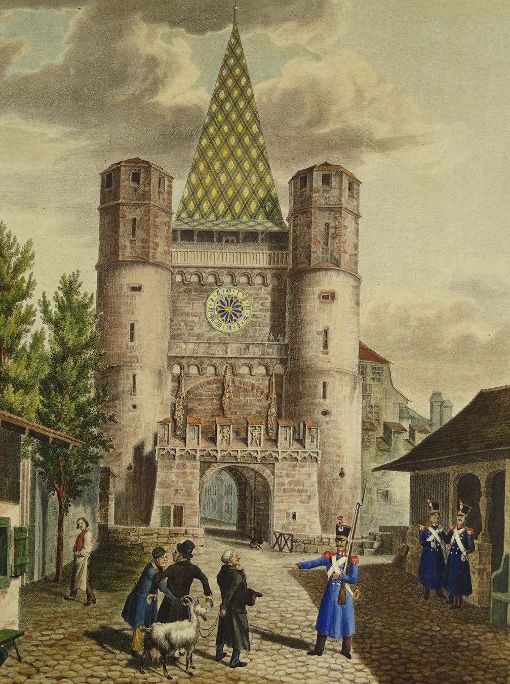 Incisioni: BASEL SPALENTOR, JUDAIKA, LITHOGRAPHIE UM 1850 – Usato da Grüningen venduto da Kartensammler 2