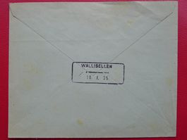 1935: Aushilfsstempel WALLISELLEN auf Brief mit Nr.200 !