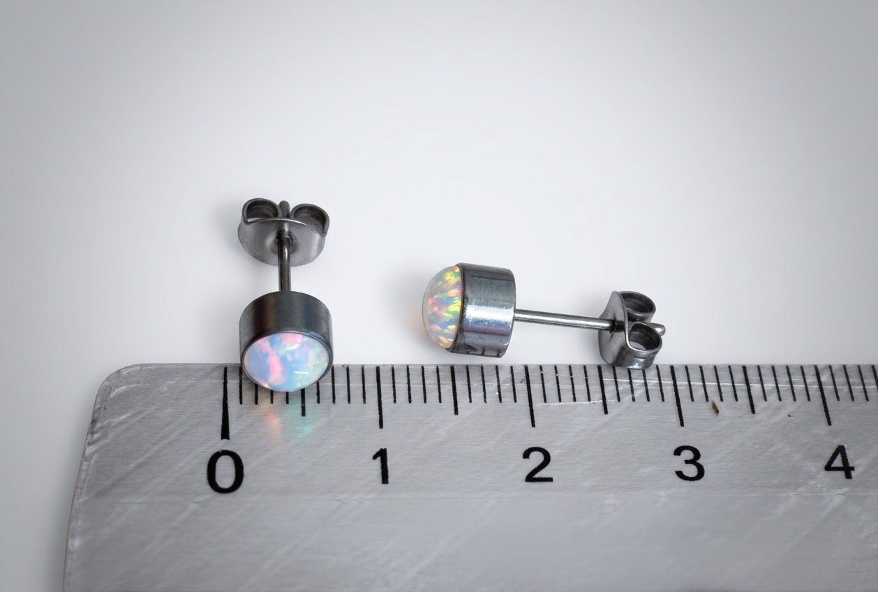 Orecchini pendenti & Orecchini a lobo: Ohrstecker aus Titanium mit Opal – Nuovo e nell'imballaggio originale da Matten b. Interlaken venduto da kero71 8