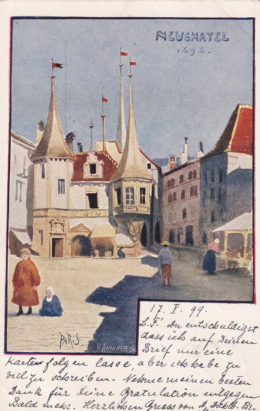 Ansichtskarten: Neuchâtel 1898.  1899 – Gebraucht aus Cormoret von Pascalll2001