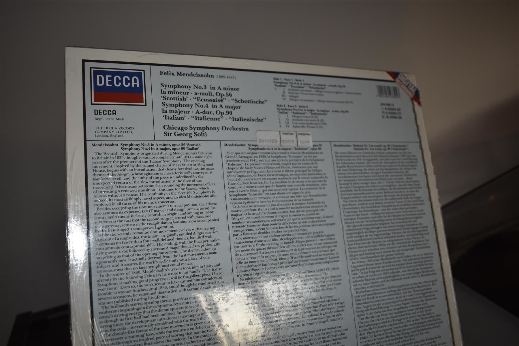 Schallplatten: Neu&Vers SOLTI decca digital MENDELSSOHN – Neu (gemäss Beschreibung) aus Pfaffhausen von mono_rec 2