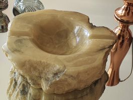 NEU & HANDGEFERTIGT: ALABASTER ASCHENBECHER 60er J