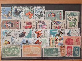 China Briefmarken auf STeckkarte CH4 Zustand gemäss Bilder