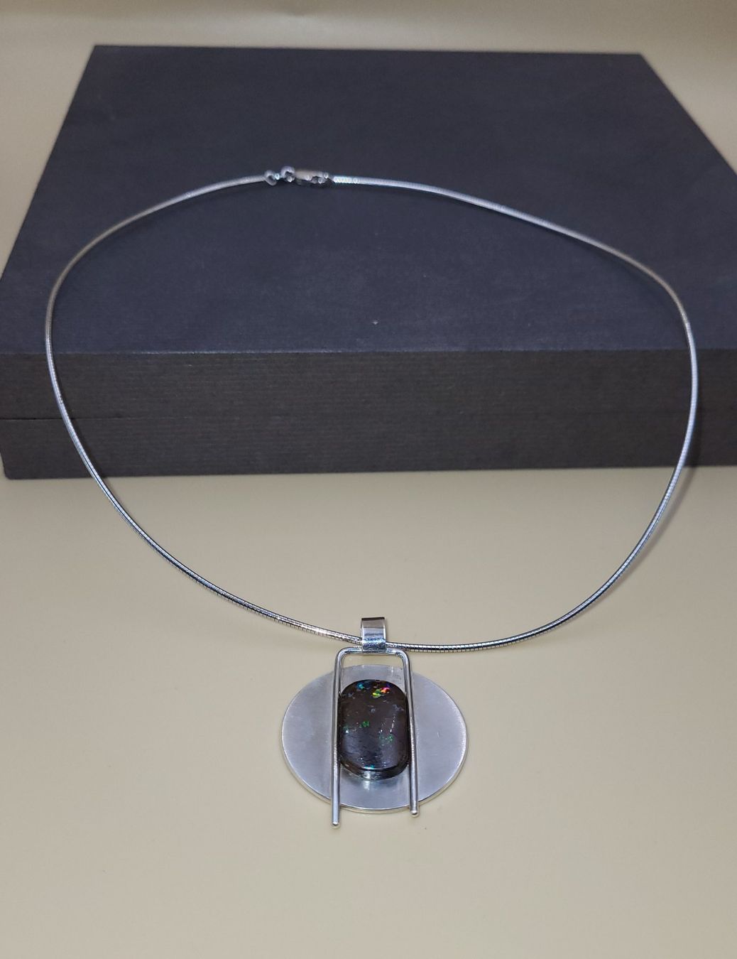 Catenine: Silber Collier mit Opal Anhänger, Goldschmiedearbeit – Usato da Wald ZH venduto da SwissPawnshop 4