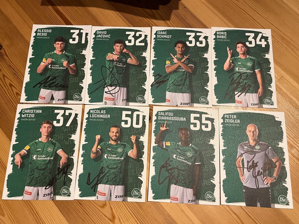 Fcsg Autogrammkarten 34 Stk Fc Sg Zeidler Görtler Fussball Kaufen Auf Ricardo