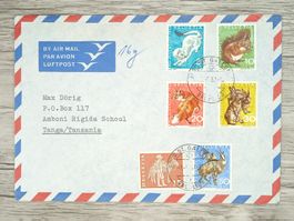 TR100 Enveloppe + Timbre Suisse 1967 to Tanzanie