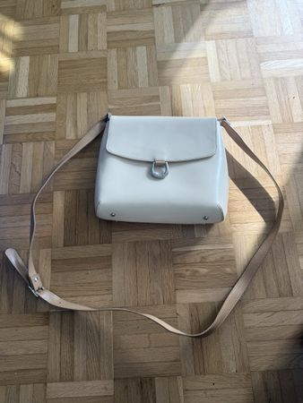 Damen Tasche umhaengetasche Cremeweiss Leder guter Zustand