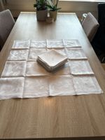 8  Servietten weiss mit floralen Jacquard Muster 71 x 71 cm