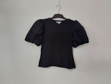 Damen T-Shirt Schwarz mit Puffärmeln 