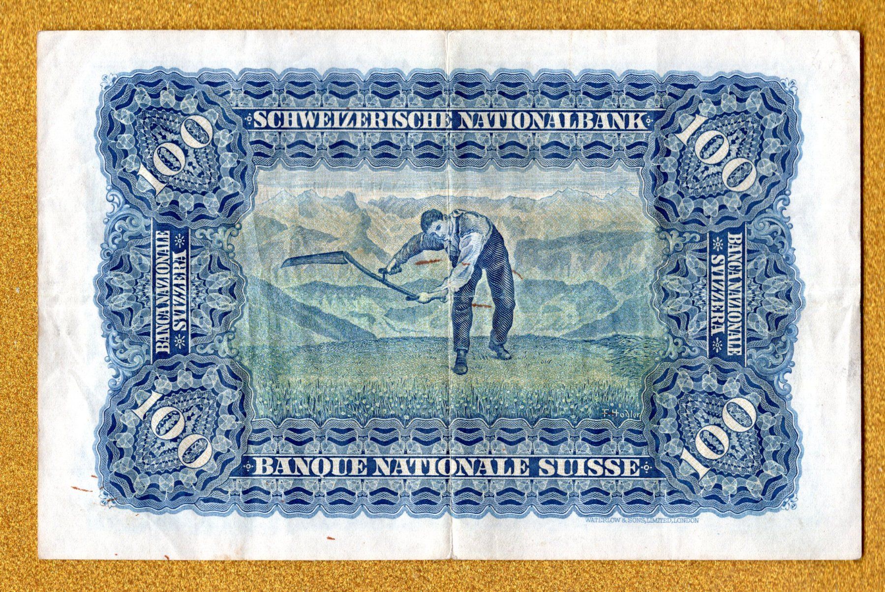Banknoten: Schweizer noten 100 franken 1947 – Gebraucht aus Leibstadt von  1