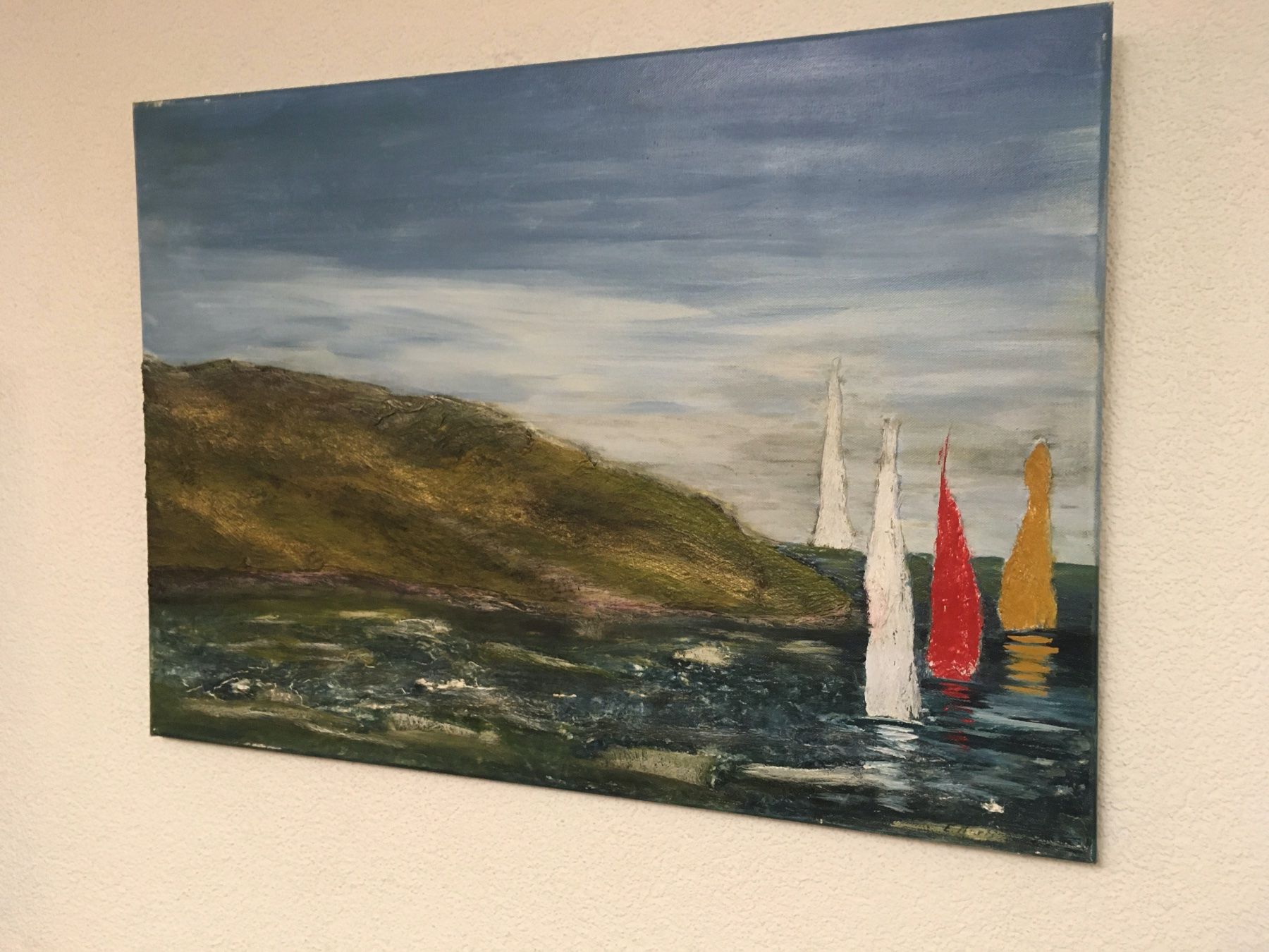 Dipinti: Boot, Meer,  Acryl Mischtechnik, Elisabeth Marti – Usato da Rheineck venduto da emma.gut 4