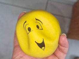 Gelber Anti-Stressball mit Gesicht - Super Zustand!