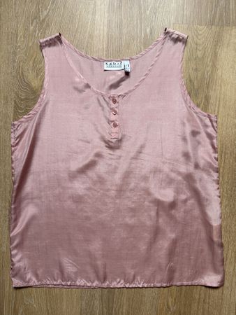 Débardeur/top soie saumon Kabri, t.42