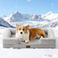 Kühlendes Hundebett L 91×68 cm Gel-Schaum Grau