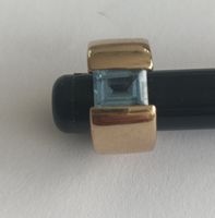Pierre Lang Goldring Grosse 46 mit blauem Stein