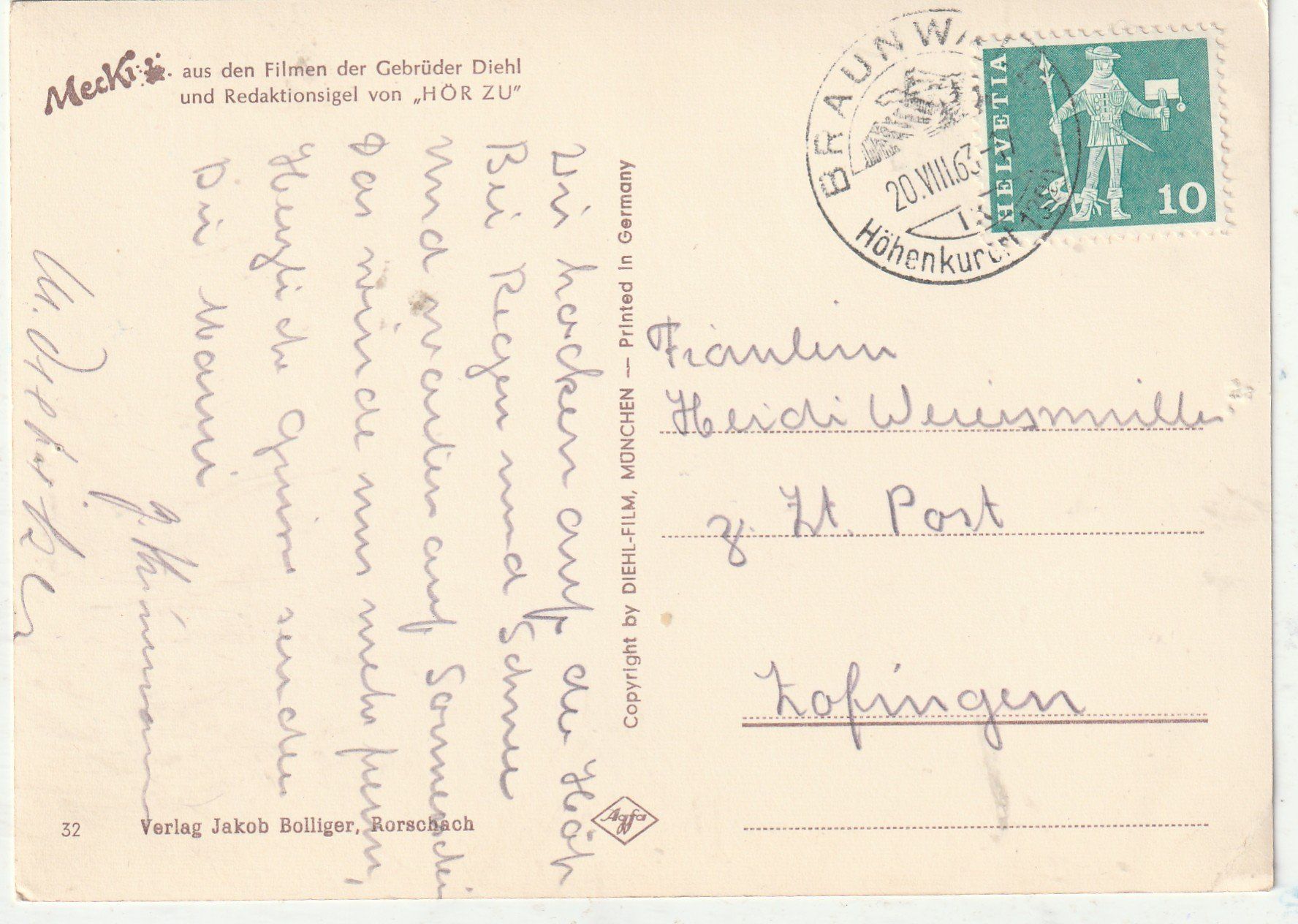 Cartoline postali: 3 Mecki Karten – Usato da Lumbrein venduto da made02 1