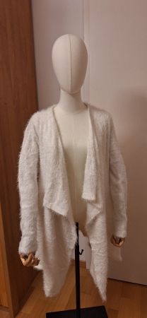 Morgan, longue veste / gilet, off-white, tout doux