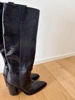 Black Faux Knee High Boots, size 38, Chic!
