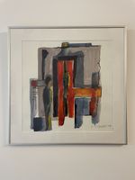 Aquarell „Tor zur Sünde“, 50x50cm, gerahmt, 2004. Original.