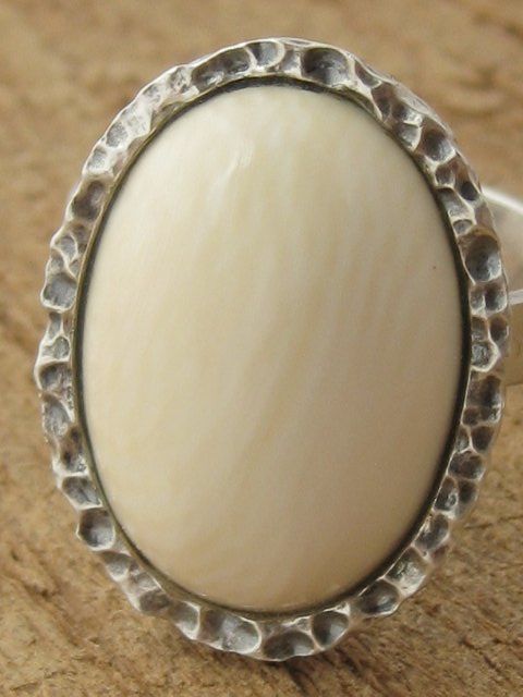 Anelli: Vintage Ring Silber 925 + MP Bernstein weiss / Gr. 54 – Usato da Ermatingen venduto da Decovin 6