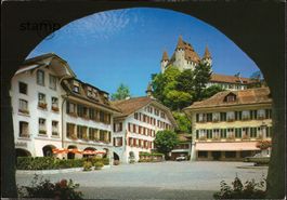 1986 AK Thun _ Rathausplatz mit Schloss