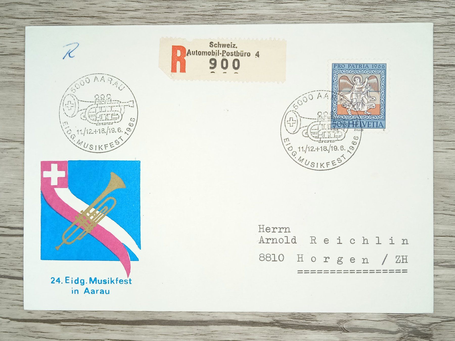 Tutti i francobolli: TR100 Enveloppe Suisse + Timbre 1966 – Usato da Cousset venduto da Patrick_Collections