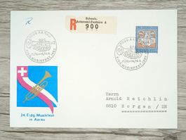TR100 Enveloppe Suisse + Timbre 1966