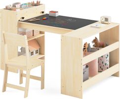 Kinder Kunsttisch mit Stuhl Stauraum & Maltafel