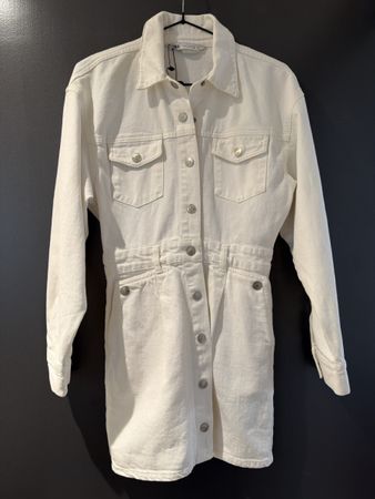 Weisses Jeanskleid von Zara, Grösse XS Neu