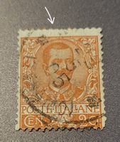 Italien briefmarke 1901 abart dezentriert