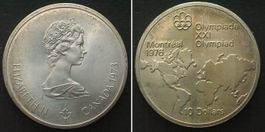 KANADA 10 Dollars 1973, OLYMPIA MONTREAL, Silber unz