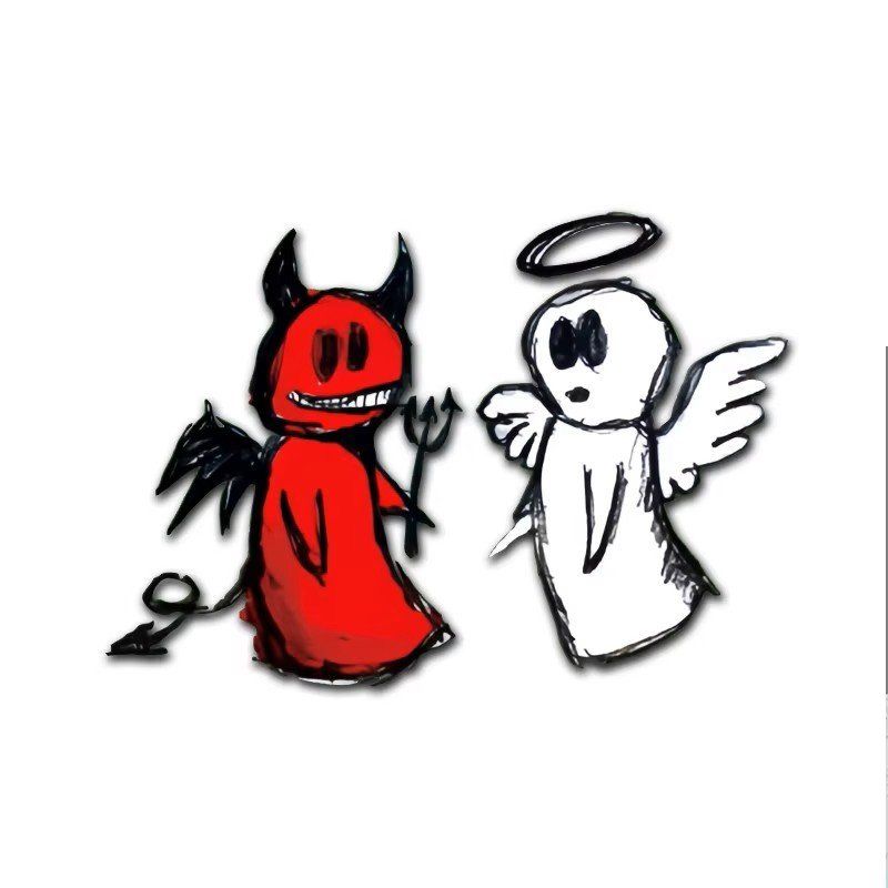Sticker: Autocollant ange et diable  J054 – Nuovo e nell'imballaggio originale da Allens venduto da MADE.IN.ROCK.N.ROLL